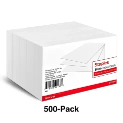 Staples Index Cards<3" x 5" Index Cards, Blank, White, 500/Pack (TR51010)