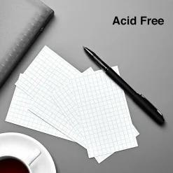 Staples Index Cards<3" x 5" Index Cards, Graph Ruled, White, 100/Pack (TR50996)