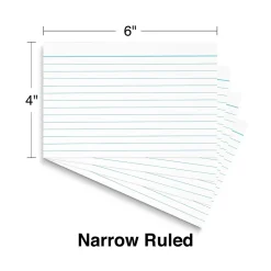 Staples Index Cards<4" x 6" Index Cards, Lined, White, 100/Pack (TR51001)