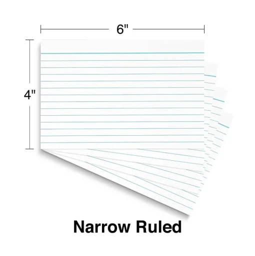 Staples Index Cards<4" x 6" Index Cards, Lined, White, 100/Pack (TR51001)