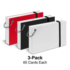 Staples Index Cards<3" x 5" Index Cards, Lined, White, 65 Cards/Pack, 3 Packs/Carton (TR21580)