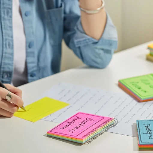 Staples Index Cards<™ 3" x 5" Index Cards, Lined, Neon, 50 Cards/Pack, 2 Packs/Carton (TR50994)