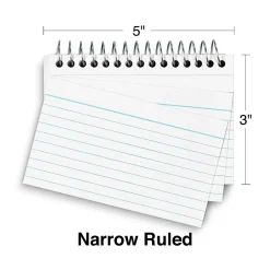 Staples Index Cards<3" x 5" Index Cards, Lined, White, 50 Cards/Pack, 3 Pack/Carton (TR50991)