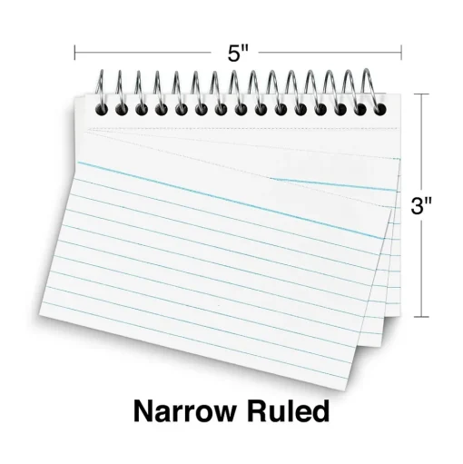 Staples Index Cards<3" x 5" Index Cards, Lined, White, 50 Cards/Pack, 3 Pack/Carton (TR50991)