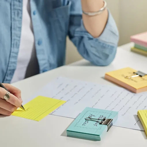 Staples Index Cards<3" x 5" Index Cards, Lined, Assorted Colors, 100/Pack (TR51004)