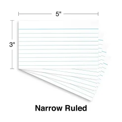 Staples Index Cards<3" x 5" Index Cards, Lined, White, 500/Pack (TR51009)