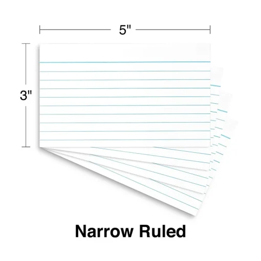 Staples Index Cards<3" x 5" Index Cards, Lined, White, 500/Pack (TR51009)