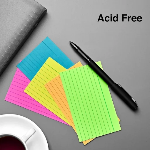 Staples Index Cards<3" x 5" Index Cards, Lined, Assorted Colors, 300/Pack (19594)