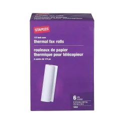 Staples Thermal Fax Paper<® 8.5" x 98' Thermal Fax Paper, 6 Rolls/Pack (27123/269571/18)