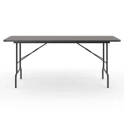 Staples Folding Tables<6' x 30" Wooden Heavy Duty Folding Table, Walnut (58366)