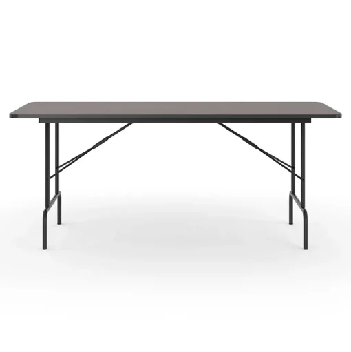Staples Folding Tables<6' x 30" Wooden Heavy Duty Folding Table, Walnut (58366)