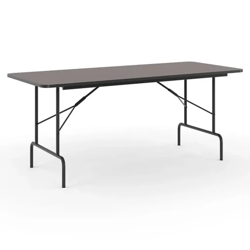 Staples Folding Tables<6' x 30" Wooden Heavy Duty Folding Table, Walnut (58366)