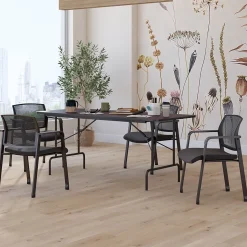 Staples Folding Tables<6' x 30" Wooden Heavy Duty Folding Table, Walnut (58366)