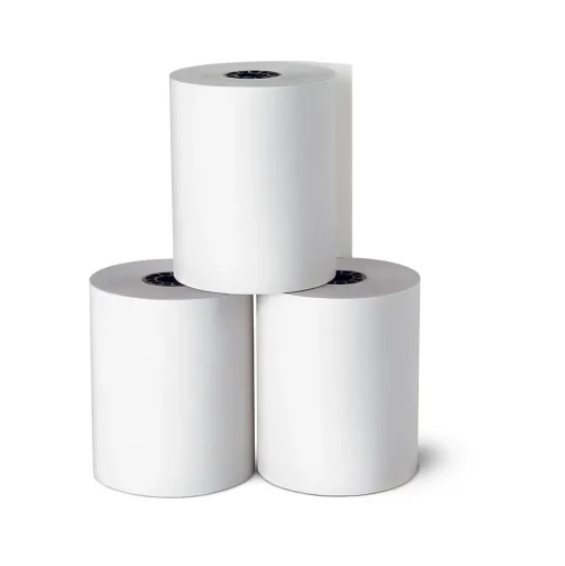 Staples Pos Paper<Bond POS/Cash Register Roll, 92 Bright, 7/16" core, 1-Ply, 3" x 150', 50/Carton (28407/3504)