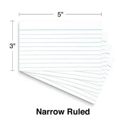 Staples Index Cards<Brand 3" x 5" Index Cards, Lined, White, 100/Pack (ST51013-CC)
