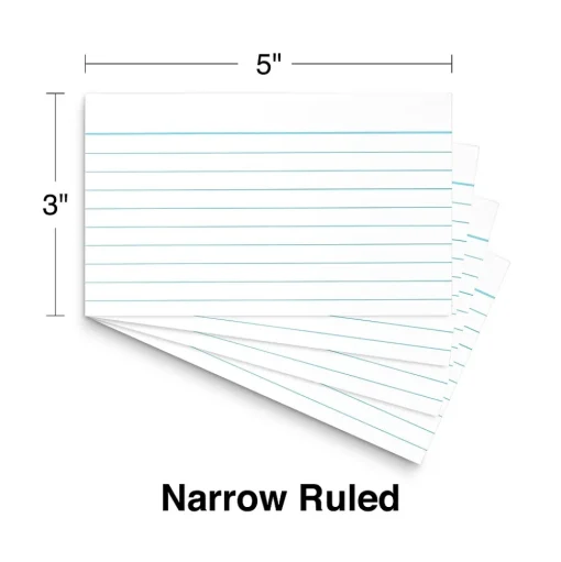 Staples Index Cards<Brand 3" x 5" Index Cards, Lined, White, 100/Pack (ST51013-CC)