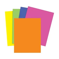 Staples Multipurpose Paper<Brights Multipurpose Colored Paper, 24 lbs., 8.5" x 11", Assorted Neon, 500/Ream (20201)