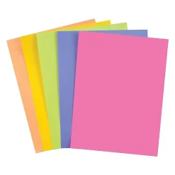 Staples Multipurpose Paper<Brights Multipurpose Colored Paper, 24 lbs., 8.5" x 11", Assorted Neon, 500/Ream (20201)