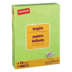 Staples Multipurpose Paper<Brights Multipurpose Paper, 24 lbs., 8.5" x 11", , 500/Ream (20105)