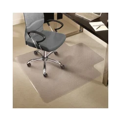 Staples Chair Mats<Carpet Chair Mat with Lip, 45" x 53", Designed for Medium-Pile Carpet, Clear Vinyl (122233)