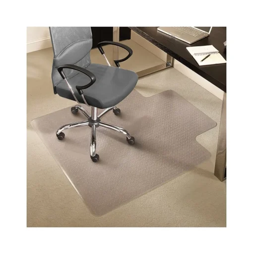 Staples Chair Mats<Carpet Chair Mat with Lip, 45" x 53", Designed for Medium-Pile Carpet, Clear Vinyl (122233)