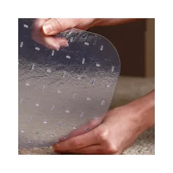 Staples Chair Mats<Carpet Chair Mat with Lip, 45" x 53", Designed for Medium-Pile Carpet, Clear Vinyl (122233)