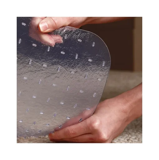 Staples Chair Mats<Carpet Chair Mat with Lip, 45" x 53", Designed for Medium-Pile Carpet, Clear Vinyl (122233)