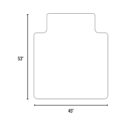 Staples Chair Mats<Carpet Chair Mat with Lip, 45" x 53", Designed for Medium-Pile Carpet, Clear Vinyl (122233)