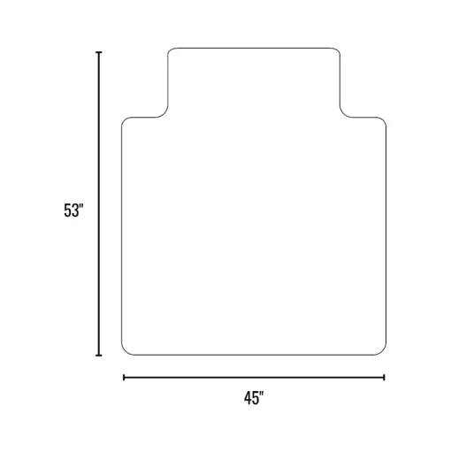 Staples Chair Mats<Carpet Chair Mat with Lip, 45" x 53", Designed for Medium-Pile Carpet, Clear Vinyl (122233)