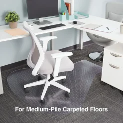 Staples Chair Mats<® Carpet Chair Mat, Medium-Pile, Clear (28594)