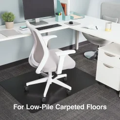 Staples Chair Mats<® Carpet Chair Mat, 36" x 48'', Low-Pile, Black (26991)