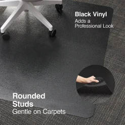 Staples Chair Mats<® Carpet Chair Mat, 36" x 48'', Low-Pile, Black (26991)