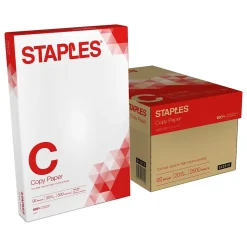 Staples Copy Paper<Copy Paper, 11" x 17", 20 lbs., White, 500 Sheets/Ream, 5 Reams/Carton (512215)