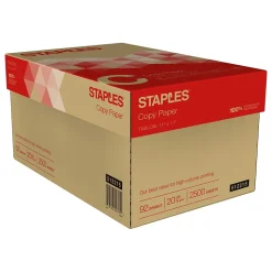 Staples Copy Paper<Copy Paper, 11" x 17", 20 lbs., White, 500 Sheets/Ream, 5 Reams/Carton (512215)
