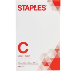 Staples Copy Paper<Copy Paper, 8.5" x 14", 20 lbs., White, 500 Sheets/Ream (127035/08635-0)