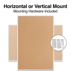 Staples Bulletin<Cork Bulletin Board, Aluminum Frame, 6'W x 4'H (28317-CC)