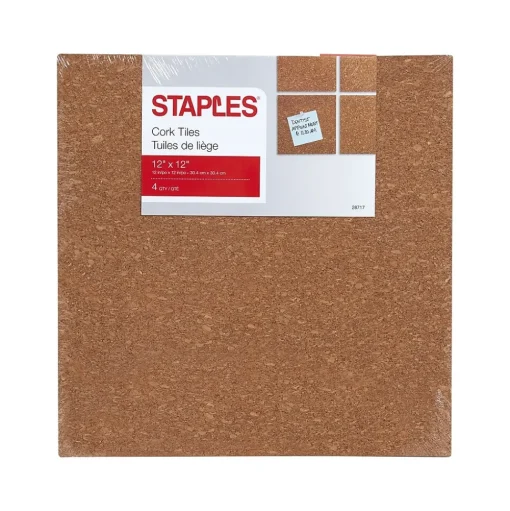 Staples Bulletin<Cork Bulletin Board, 1' x 1' (28717)