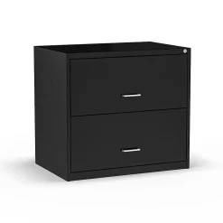 Staples File Cabinets<2-Drawer Lateral File Cabinet, Letter/Legal Size, Lockable, 27.3"H x 29.8"W x 20.6"D, Black (ST52141-CC)