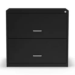 Staples File Cabinets<2-Drawer Lateral File Cabinet, Letter/Legal Size, Lockable, 27.3"H x 29.8"W x 20.6"D, Black (ST52141-CC)