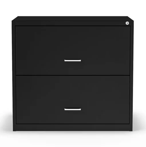 Staples File Cabinets<2-Drawer Lateral File Cabinet, Letter/Legal Size, Lockable, 27.3"H x 29.8"W x 20.6"D, Black (ST52141-CC)