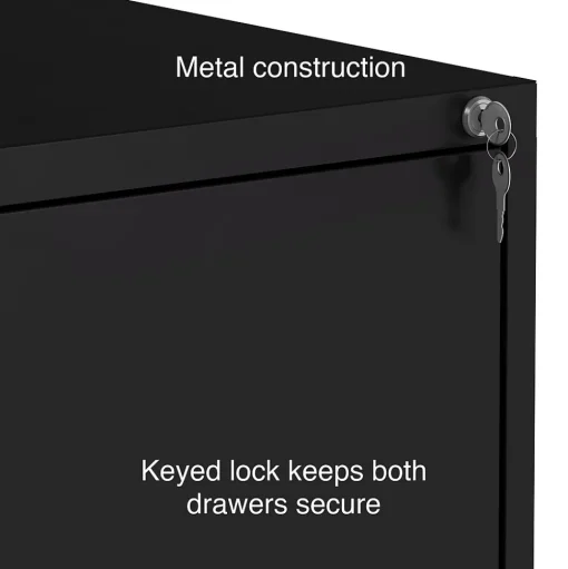 Staples File Cabinets<2-Drawer Lateral File Cabinet, Letter/Legal Size, Lockable, 27.3"H x 29.8"W x 20.6"D, Black (ST52141-CC)