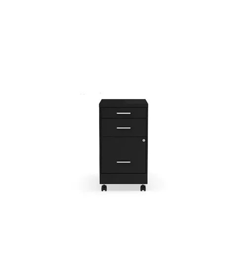 Staples File Cabinets<3-Drawer Mobile Vertical File Cabinet, Letter Size, Lockable, 25.7"H x 14.3"W x 19.9"D, Black (ST52156-CC)