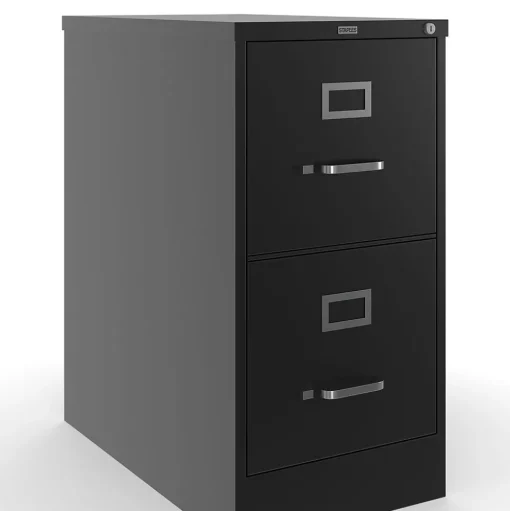 Staples File Cabinets<2-Drawer Mobile Vertical File Cabinet, Letter Size, Lockable, 29"H x 15"W x 25"D, Black (59555/25420)