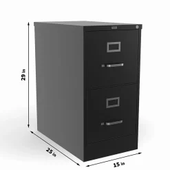 Staples File Cabinets<2-Drawer Mobile Vertical File Cabinet, Letter Size, Lockable, 29"H x 15"W x 25"D, Black (59555/25420)