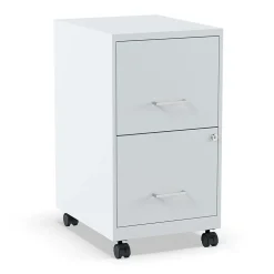 Staples File Cabinets<2-Drawer Mobile Vertical File Cabinet, Letter Size, Lockable, 26.3"H x 14.3"W x 18.9"D, Gray (ST60053-CC)