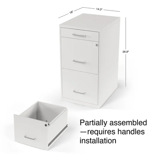 Staples File Cabinets<3-Drawer Mobile Vertical File Cabinet, Letter Size, Lockable, 26.9"H x 14.3"W x 18.9"D, (ST52144-CC)