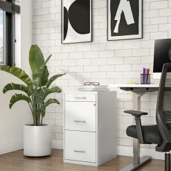Staples File Cabinets<3-Drawer Mobile Vertical File Cabinet, Letter Size, Lockable, 26.9"H x 14.3"W x 18.9"D, (ST52144-CC)