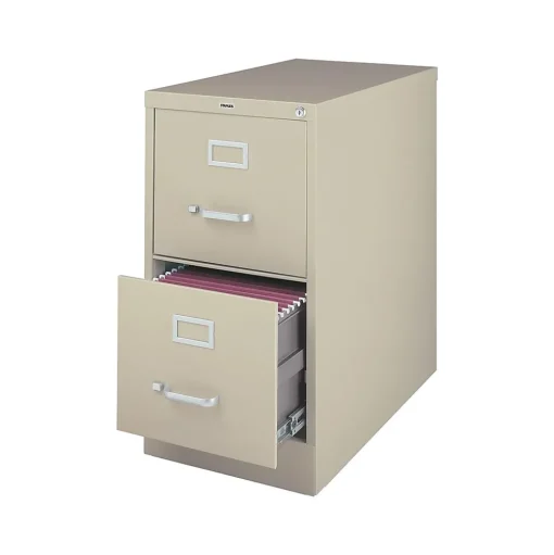 Staples File Cabinets<2-Drawer Vertical File Cabinet, Locking, Letter, Putty/Beige, 26.5"D (13440D-CC)