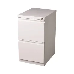 Staples File Cabinets<2-Drawer Vertical File Cabinet, Locking, White, Letter, 19.88"D (26818D)
