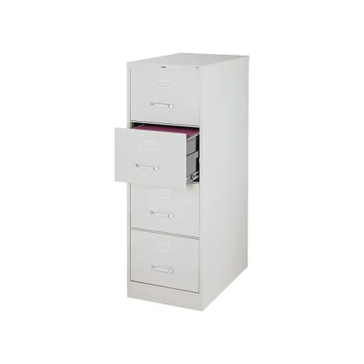 Staples File Cabinets<4-Drawer Vertical File Cabinet, Locking, Letter/Legal, Gray, 25"D (25167D)